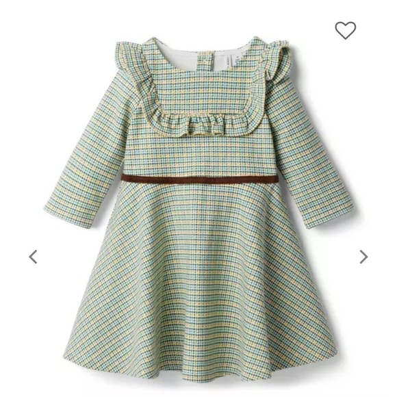Janie and Jack Houndstooth Plaid Ruffle Ponte Dress - Picture 8 of 8